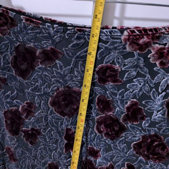 90s Mevisto Cut Velvet Floral Midi/Maxi Skirt Medium - Picture 5 of 10